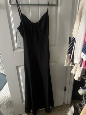 Forever 21 Black Spaghetti Strap Maxi Slip Dress